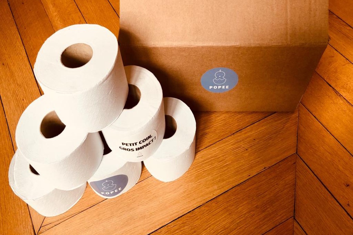 Papier toilette Popee Gros volumes triple épaisseur, 100% recyclé