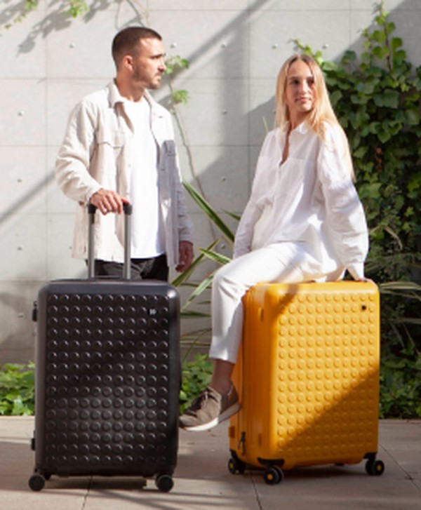 Valises noires et jaune Dot Drops