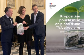 Christophe Béchu, Emanuelle Ledoux et Emery Jacquillat, lors de la remise du rapport.