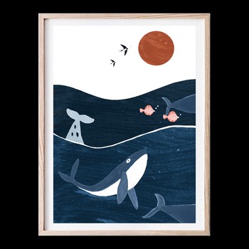 Affiche Océan et Baleines - Babybird
