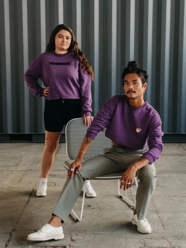 Sweatshirt cropped FEMINISTE Intrépide Studio