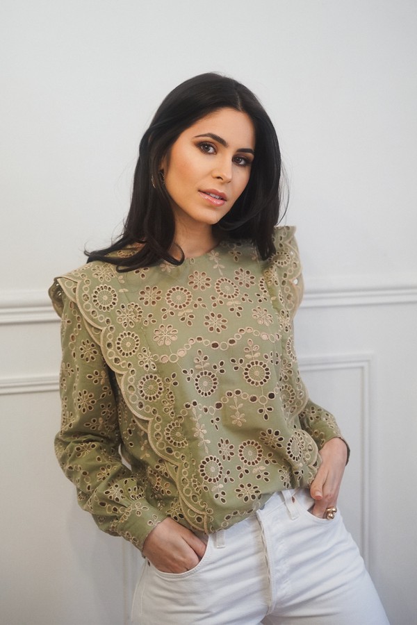 Blouse Verte Louise format portrait