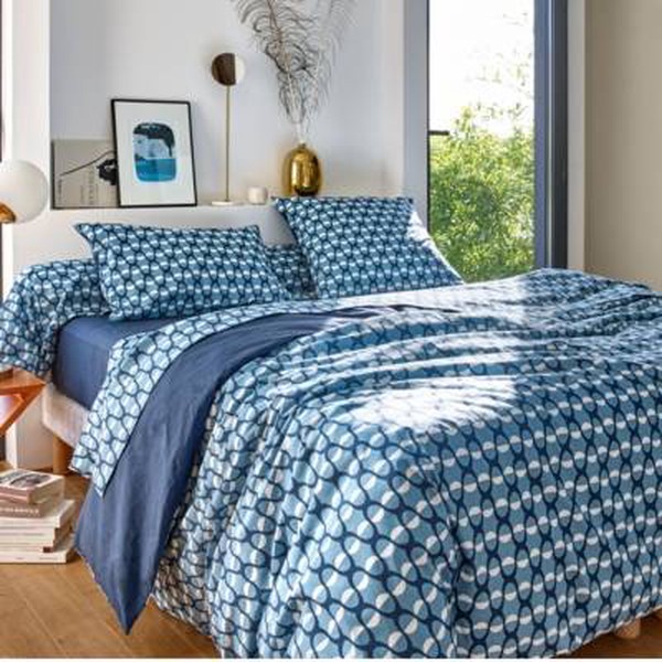 Housse de couette bleu Topaze Camif