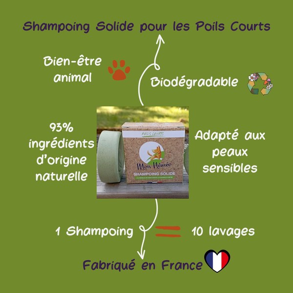 Shampoing solide poils courts Mon Némée