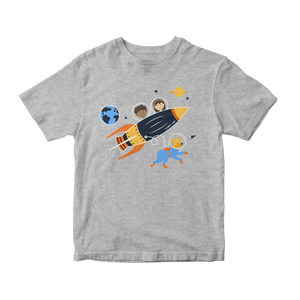 les petits astronautes / Gris chiné / T-shirt