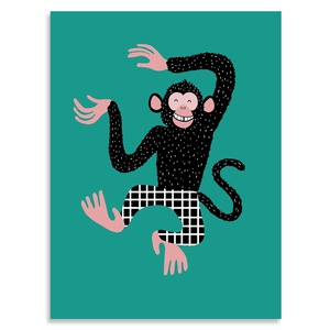 Affiche singe, Barnabé le Chimpanzé