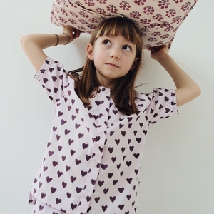 Pyjama kids en coton bio - Lila heart