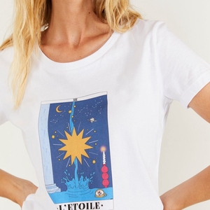 T-shirt illustré Tarot de Marseille - L'Étoile