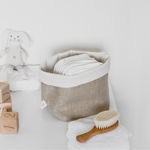 Kit de 15 lingettes bébé lavables et panière de rangement