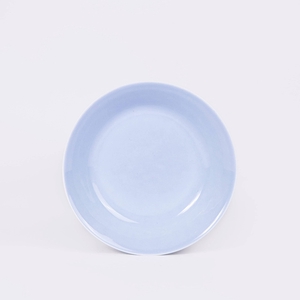 L'assiette creuse ronde en porcelaine - Bleu clair