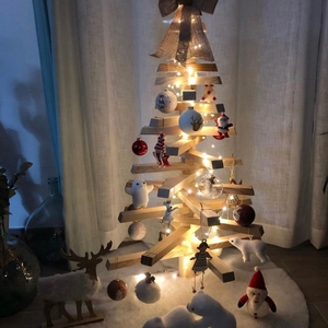 Sapin de Noël en bois (108cm de haut)