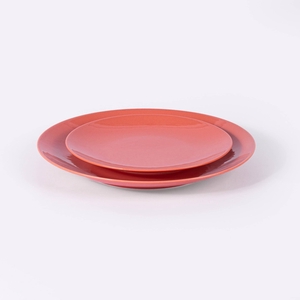 La grande assiette ronde en porcelaine -Terracotta