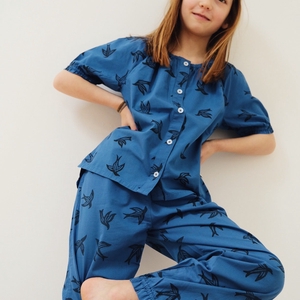 Pyjama kids en coton bio - Blue bird