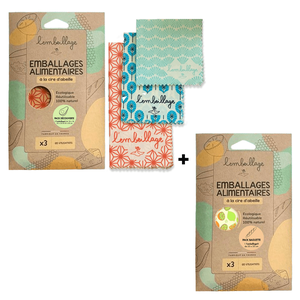 Beewrap : Pack Découverte 3 formats Origami + Pack Baguette Géant