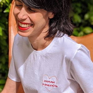 Tee-shirt Femme coton bio brodé Maman (im)parfaite