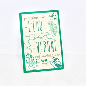 L'eau-vergne rafraîchissante - carte postale illustrée sur l’Auvergne