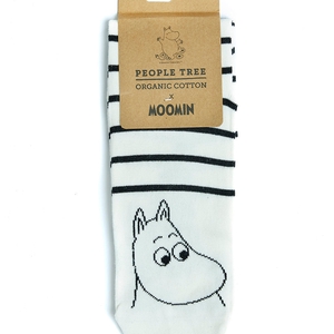 Chaussettes imprimées noires et écru - Moomin