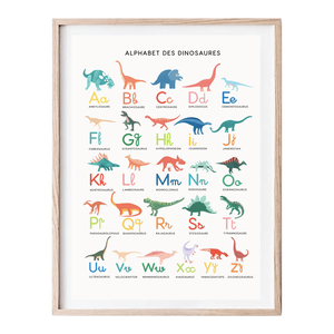 Affiche Abécédaire Dinosaure - sans cadre -